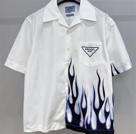 prada flame shirt|prada dress shirt long sleeve.